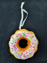 Load image into Gallery viewer, Doughnut Hanging Decoration Ornament With Realistic Icing Sprinkles 10x10cm