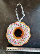 Load image into Gallery viewer, Doughnut Hanging Decoration Ornament With Realistic Icing Sprinkles 10x10cm