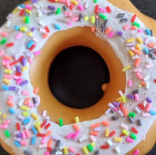 Load image into Gallery viewer, Doughnut Hanging Decoration Ornament With Realistic Icing Sprinkles 10x10cm