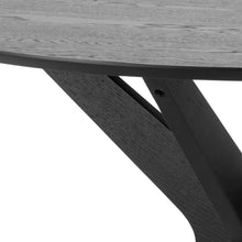 Load image into Gallery viewer, Duncan Desiderio Black Oak Dining Table With Round Top And Cross Legs, 4 Seats