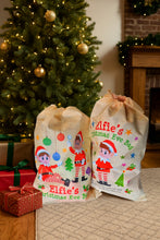 Load image into Gallery viewer, Drawstring Elf Christmas Eve Bag Sack Stocking - 55cm x 36cm