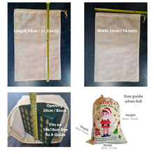 Load image into Gallery viewer, Drawstring Elf Christmas Eve Bag Sack Stocking - 55cm x 36cm