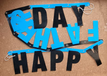Load image into Gallery viewer, Happy Fathers Day Ready To Hang Party Black Blue Banner 180cm
