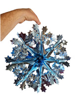 Load image into Gallery viewer, Blue Silver Foil Christmas Decorations Hanging Garland Xmas Decs Choose From 7 Designs