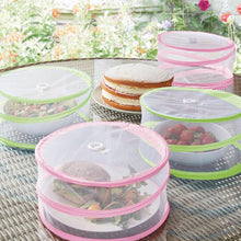 Load image into Gallery viewer, Set Of 2 Food Cover Outdoor BBQ Picnic Cake Mesh Mosquito Fly Net Protector Pink 30cm / 12Inch Kitchen Lightweight