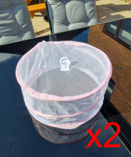 Load image into Gallery viewer, Set Of 2 Food Cover Outdoor BBQ Picnic Cake Mesh Mosquito Fly Net Protector Pink 30cm / 12Inch Kitchen Lightweight