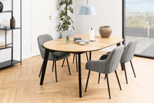 Load image into Gallery viewer, Georgetown Extending Oak Herringbone Rectangle Dining Table Round Oval 120/198x74.5 cm