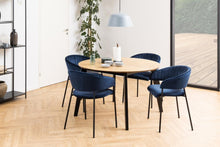 Load image into Gallery viewer, Georgetown Extending Oak Herringbone Rectangle Dining Table Round Oval 120/198x74.5 cm