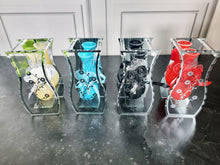 Load image into Gallery viewer, Glass Bud Vase With Striking Fancy Glam Detail In A Choice Of Cream, Black, Red Or Blue
