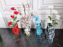 Load image into Gallery viewer, Glass Bud Vase With Striking Fancy Glam Detail In A Choice Of Cream, Black, Red Or Blue