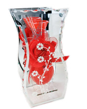 Load image into Gallery viewer, Glass Bud Vase With Striking Fancy Glam Detail In A Choice Of Cream, Black, Red Or Blue