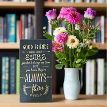 Load image into Gallery viewer, Good Friends Home Interior Sign Free Standing Or Wall Mount Stylish Gold Writing 40x20cm