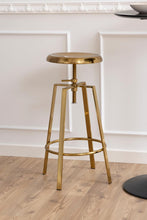 Load image into Gallery viewer, Golden Goose Designer Bar Stool With Swivel Brushed In Gold Brushed Steel