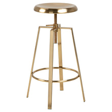Load image into Gallery viewer, Golden Goose Designer Bar Stool With Swivel Brushed In Gold Brushed Steel