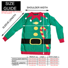 Load image into Gallery viewer, Christmas Jumper In Xmas Elf Candy Cane Belt Design, Unisex Men Women M, L, XL