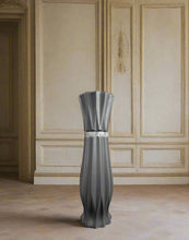 Load image into Gallery viewer, Large Grey Ceramic Floor Standing Vase With Stripe 60cm Home Decor
