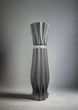 Load image into Gallery viewer, Large Grey Ceramic Floor Standing Vase With Stripe 60cm Home Decor