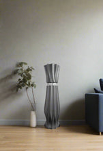 Load image into Gallery viewer, Large Grey Ceramic Floor Standing Vase With Stripe 60cm Home Decor