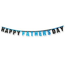 Load image into Gallery viewer, Happy Fathers Day Ready To Hang Party Black Blue Banner 180cm