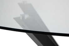 Load image into Gallery viewer, Heaven Round Dining Table Glass Large Solid Designer Black Metal Base 119cm
