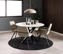 Load image into Gallery viewer, Heaven Round Dining Table 119cm White With Solid Metal Base