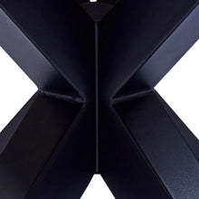 Load image into Gallery viewer, Heaven Round Lavish Marble Dining Table 110cm White Top With Solid Powder Coated Black Metal Base