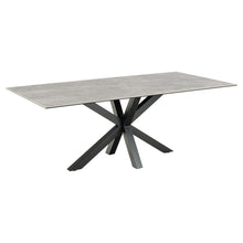 Load image into Gallery viewer, Heaven Rectangle Large Grey Ceramic Dining Table With Solid Metal Base 6/8 Seat 200 x 100 cm
