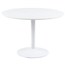 Load image into Gallery viewer, Ibiza Round White Dining Table Large Spacious 110cm Top And Solid Metal Base
