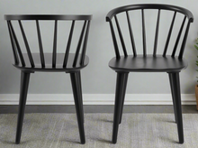 Load image into Gallery viewer, Ida Stylish Black Dining Chair, Set Of 2 Curved Spoked Designer Chairs