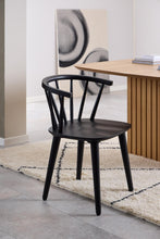Load image into Gallery viewer, Ida Stylish Black Dining Chair, Set Of 2 Curved Spoked Designer Chairs