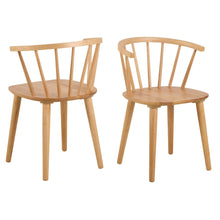 Load image into Gallery viewer, Ida Stylish Oak Dining Chair, Set Of 2 Curved Spoked Designer Chairs