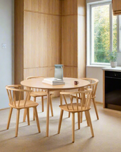 Load image into Gallery viewer, Ida Stylish Oak Dining Chair, Set Of 2 Curved Spoked Designer Chairs