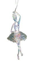 Load image into Gallery viewer, Iridescent Shimmer Elegant Hanging Ballerina Christmas Decoration Large Clear Acrylic Xmas Tree Pendant