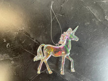 Load image into Gallery viewer, Iridescent Shimmer Unicorn Hanging Christmas Decoration Magical Fairy Tale Themed Xmas Tree Pendant Holographic Lightweight