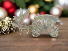 Load image into Gallery viewer, Iridescent Shimmer Pegasus and Carriage Hanging Christmas Decoration Magical Fairy Tale Themed Xmas Tree Pendant