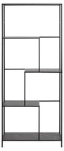 Load image into Gallery viewer, Infinity Tall Bookcase Shelving Unit In Black With 4 Shelves 72x32x170 cm