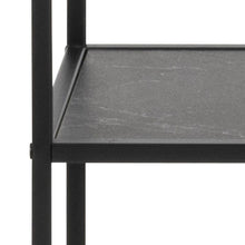 Load image into Gallery viewer, Infinity Tall Bookcase Shelving Unit In Black With 4 Shelves 72x32x170 cm