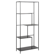 Load image into Gallery viewer, Infinity Tall Bookcase Shelving Unit In Black With 4 Shelves 72x32x170 cm