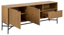 Load image into Gallery viewer, Jaipur Lamella Buffet Sideboard In Oak With 2 Doors And Shelves 180x40x70 cm