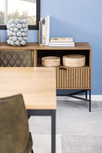 Load image into Gallery viewer, Jaipur Lamella Buffet Sideboard In Oak With 2 Doors And Shelves 180x40x70 cm
