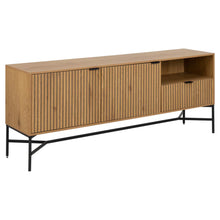 Load image into Gallery viewer, Jaipur Lamella Buffet Sideboard In Oak With 2 Doors And Shelves 180x40x70 cm