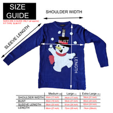 Load image into Gallery viewer, Christmas Jumper, Juggling Snowman Unisex Sweater Blue Xmas Novelty Dress Up, Mens Womens