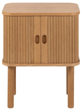 Load image into Gallery viewer, Langley Oak Tambour Sliding Door Bedside Cabinet Bedroom Furniture