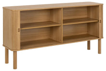 Load image into Gallery viewer, Langley Lamella Buffet Sideboard In Oak With 2 Sliding Doors And Shelves 160x40x80 cm