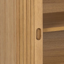 Load image into Gallery viewer, Langley Lamella Buffet Sideboard In Oak With 2 Sliding Doors And Shelves 160x40x80 cm
