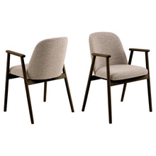Load image into Gallery viewer, Luxury Leo Beige Upholstered Fabric Dining Chair With Solid Metal Base, Set of 2 Dining Chairs