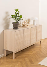 Load image into Gallery viewer, Linley Lamella Buffet Sideboard In White Oak With 4 Doors And Shelves 180x40x80 cm