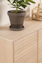 Load image into Gallery viewer, Linley Lamella Buffet Sideboard In White Oak With 4 Doors And Shelves 180x40x80 cm