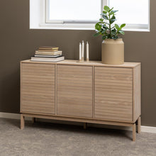 Load image into Gallery viewer, Linley Lamella Buffet Sideboard In Oak With 3 Doors And Shelves 135x40x80 cm