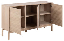 Load image into Gallery viewer, Linley Lamella Buffet Sideboard In Oak With 3 Doors And Shelves 135x40x80 cm